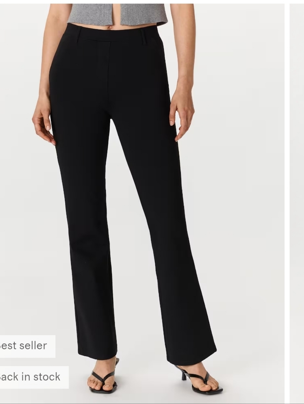 Quince Black Ultra Stretch Pointe Boot-Cut Dress Pants